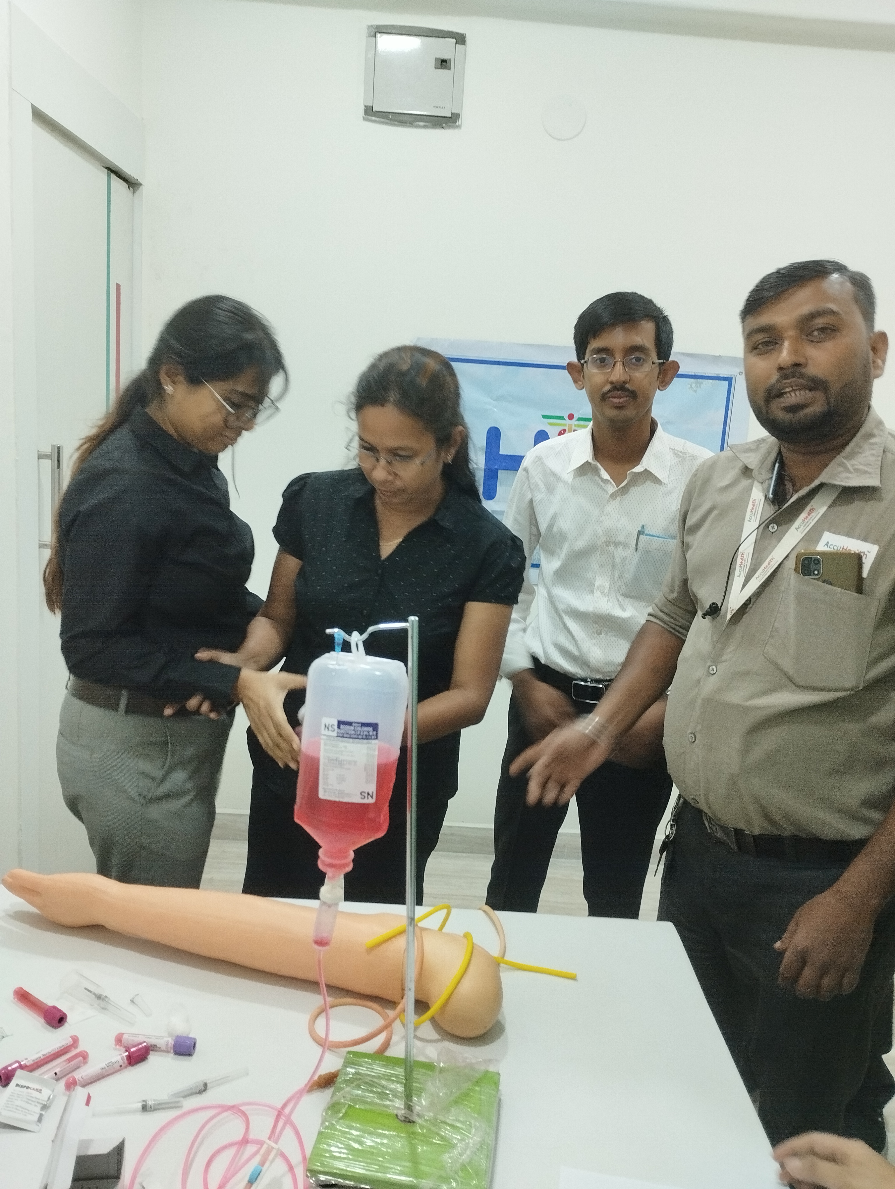 Blood Collection Procedure with Artifical Arm and Safe Injection Practice - Accuhealth Diagnostic Centre, Baruipur, W.B 